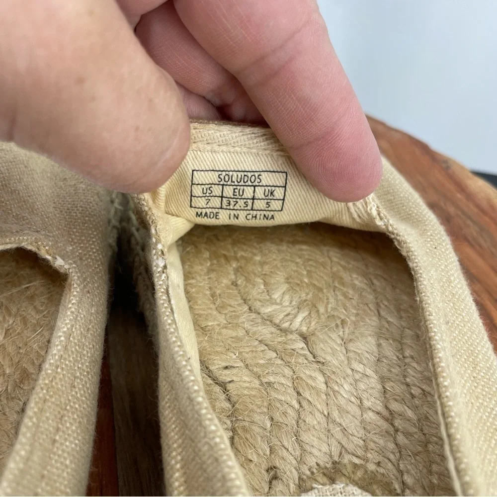 Soludos Palm Tree Espadrilles‎ Smoking Slipper Sz 7 canvas tropical